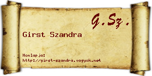 Girst Szandra névjegykártya